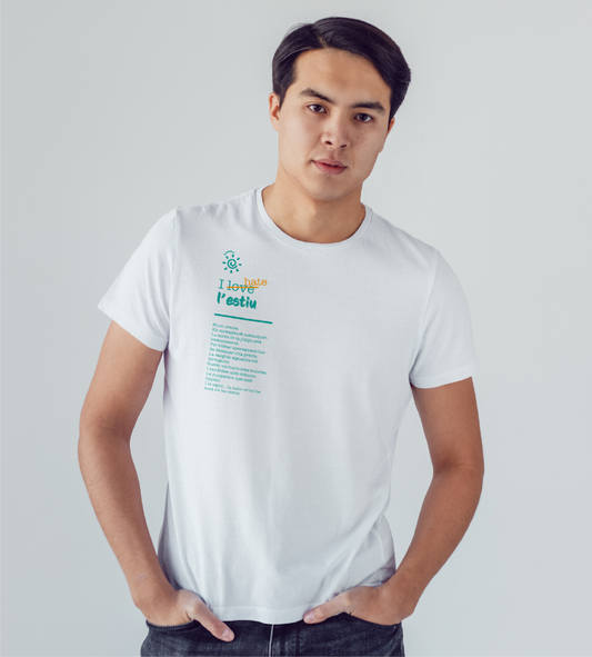 EDICIÓ LIMITADA. Samarreta unisex "Estimo (odio) l'estiu"